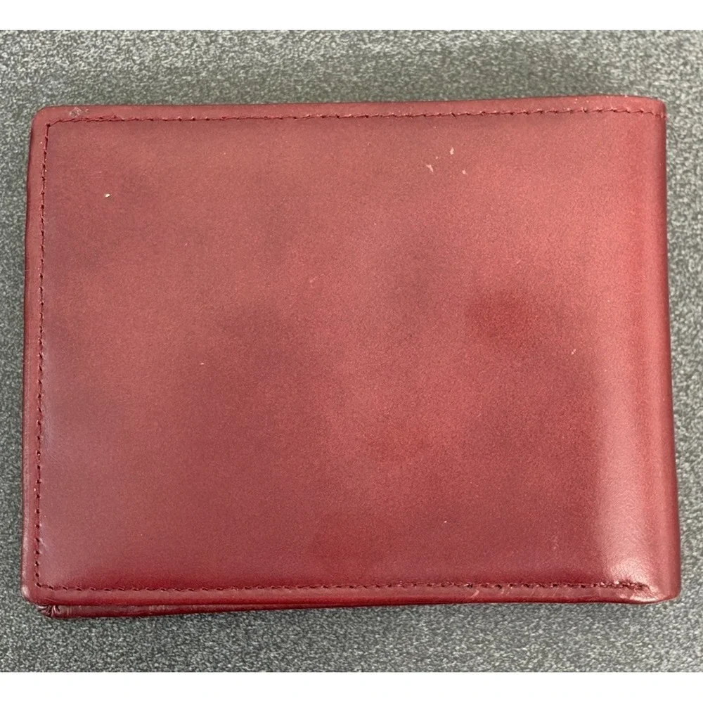 Dopp Leather Bifold Wallet Oxblood Red Top Grain Cowhide
